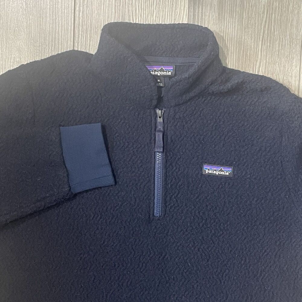Patagonia Woolyester Fleece Sweater Men's XL Blue Quarter 1/4 Zip Pullover
